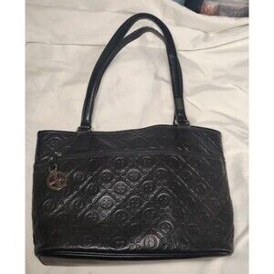 Giani Bernini * Black Leather * Shoulder Handbag * Purse Satchel *Medium Tote